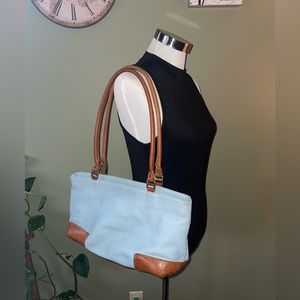 Turquoise with brown buttery Italian leather Valentina shoulder bag *read*